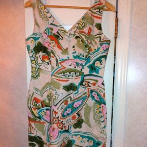 Womens Sz 6 David Meister Sleeveless Printed Dress